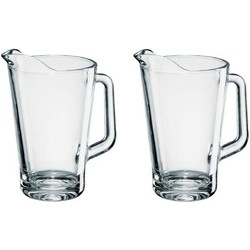 2x Glazen water of sap karaffen 1,5 L Conic - Waterkannen