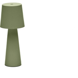 Kave Home - Kleine tafellamp voor buiten Arenys van groen geverfd metaal