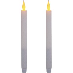 Feeric lights and christmas dinerkaarsen - LED - wit glitter - 28 cm - LED kaarsen
