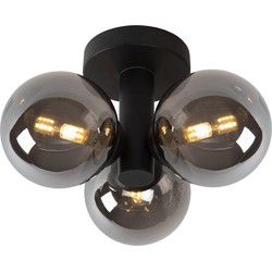 Ruud plafondlamp badkamer diameter 28 cm 3xG9 IP44 zwart