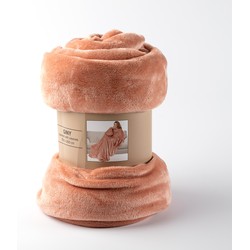 Geen merk GINY - Plaid met mouwen 150x200 cm - superzacht – flannel fleece – Muted Clay - roze - Dutch Decor Limited Collection