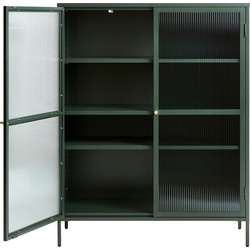 Vitrinekast Groen - 40x110,9x140cm - Metaal - Kast Bronco
