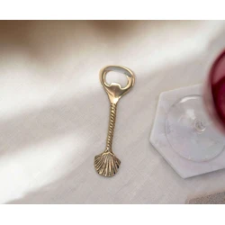 Flesopener schelp goud | Bottle opener shell | Tafeldecoratie goud | Bruiloft decoratie | Tafel accessoire schelp