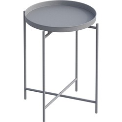 Bijzettafel met rond metalen blad met rand H56 cm - PARKER