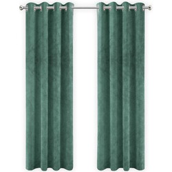 LW Collection LW Collection Gordijnen Groen velvet kant en klaar 270x140CM