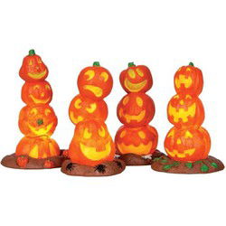 Light up pumpkin stack