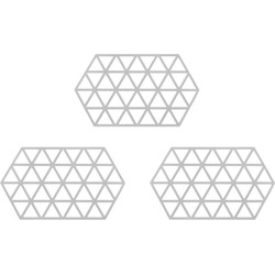 Krumble Siliconen pannenonderzetter Hexagon lang - Grijs - Set van 3