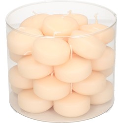 Enlightening Candles Drijfkaarsen - 28x stuks - creme wit - ca 4 branduren - dia 5 cm - sfeerkaarsen - Drijfkaarsen