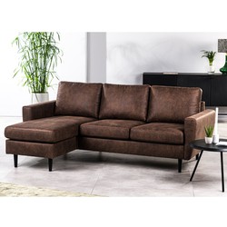 3-zits hoekbank chaise longue Lara stof links/rechts