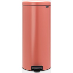 NewIcon Pedal Bin, 30 litre, Soft Closing, Plastic Inner Bucket - Terracotta Pink