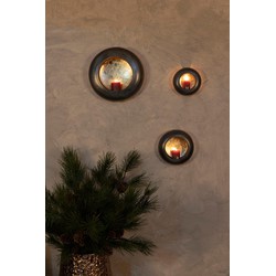 PTMD Windlicht Prestyn - 40x11x40 cm - Ijzer - Grijs