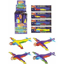 48 Stuks -  Foam Vliegtuigen - Super Helden - Fighter Gliders - Uitdeelcadeautjes - Traktatie kinderen - Jongens - Vliegtuigjes