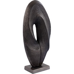 PTMD Neona Black alu round shaped statue ribbed