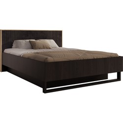 Meubella - Tweepersoonsbed Monor - Zwart eiken - 160x200 cm - Met gaslift