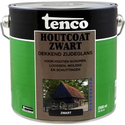 Houtcoat waterbasis zwart 2,5l verf/beits - tenco