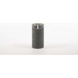 Rustic Wax Candle Moving Flame 7,5X15Cm Grey 3 X Aaa