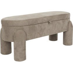 Opbergbank Grijs Stof - 113x45x47cm - Halbankje - Orly