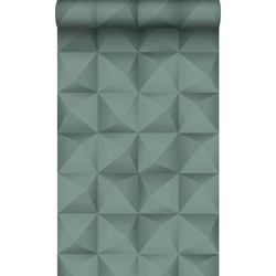 Origin Wallcoverings eco-texture vliesbehang 3D-motief petrolblauw - 50 x 900 cm - 347961
