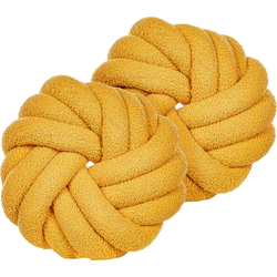 AKOLA - Sierkussen set van 2 - Mosterdgeel - BouclÃ©