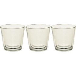3x Waxinelichthouders/theelichthouders transparant 7 cm - Waxinelichtjeshouders