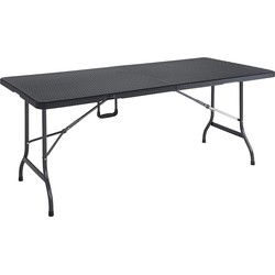 Tuintafel Zwart Polyrattan Look 180x75x73cm opvouwbaar