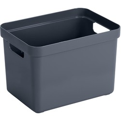 Donkerblauwe opbergboxen/opbergmanden 18 liter kunststof - Opbergbox