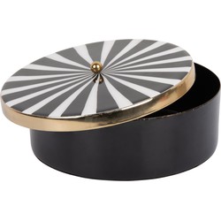 Woonaccessoire Candy Swirl Round Groot - Zwart - 20.5x20.5x7cm