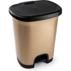 Plasticforte Pedaalemmer - goud/zwart - 27L - 38 x 45 cm - Pedaalemmers