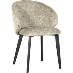 LABEL51 Eetkamerstoel Logan - Beige - Elegance - Black Frame