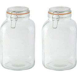 Esschert Design Weckpot - 2x - 3L - glas - D15 x 24 cm - voorraadpot - Weckpotten