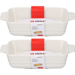 2x Ovenschalen rechthoekig keramiek 25 cm - Ovenschalen