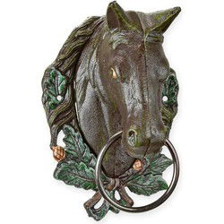 GIETIJZEREN BRUINE PAARDENKOP HANDDOEKHOUDER