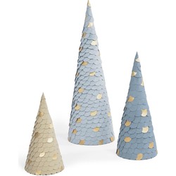 Kave Home - Kerstbomen Venetia set van 3 in blauw - 20 cm 30 cm 45 cm
