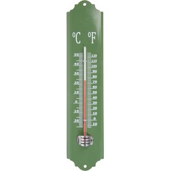 Esschert design thermometer - voor binnen en buiten - groen - 30 x 7 cm - Celsius/fahrenheit - Buitenthermometers
