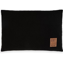 Knit Factory Jesse Sierkussen - Zwart - 60x40 cm - Inclusief kussenvulling