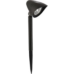 Gerimport - Solar tuinlamp - 1x - zwart - LED - oplaadbaar - H37cm - Fakkels