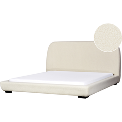 Beliani ROISEL - Tweepersoonsbed-Beige-Bouclé