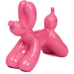 Ornament - Balloon Dog - Ceramic - Pink - 8x7x14,5cm