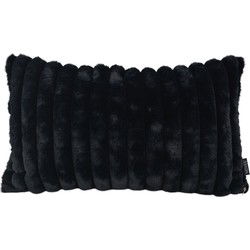 Rosie Rib Zwart | 30 x 50 cm | Kussenhoes | Polyester