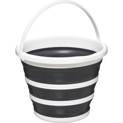 5five Emmer - opvouwbaar - wit-grijs - 10 L - 32 x 24 cm - Emmers
