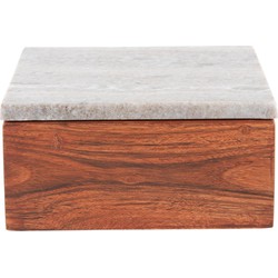 Woonaccessoire Storage Box Acacia - Bruin - 15x15x7.5cm