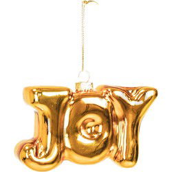 Ornament - Xmas - JOY - Gold - Glass - 11x3,5x7cm