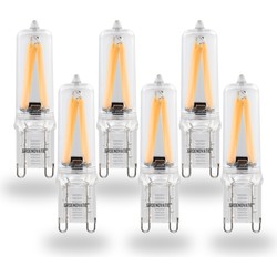 Groenovatie G9 LED Filament Lamp 2W Dimbaar Extra Warm Wit 6-Pack