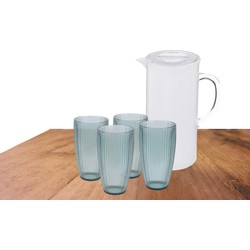 Excellent Houseware grote waterglazen 650 ML en karaf 2 Liter van kunststof - Drinkglazen