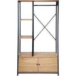 2-deurs kledingkast met legplanken en opbergruimte - H167 cm