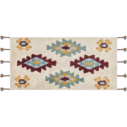 DUZCE - Laagpolig vloerkleed - Lichtbeige - 80 x 150 cm - Katoen
