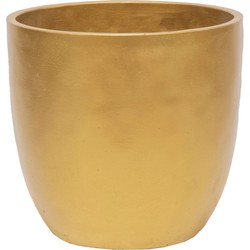 Mega Collections Plantenpot - keramiek - goud - D11 cm - Plantenpotten