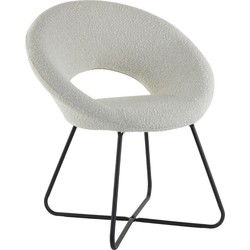 Light&living Stoel 72x64x82 cm ANTONY bouclé crème-zwart