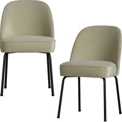 BePureHome eetkamerstoelen Vogue- Fluweel - Pistache - Set van 2