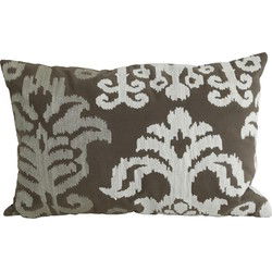 PTMD Cloe Taupe Cotton Cushion Antique Rectangle